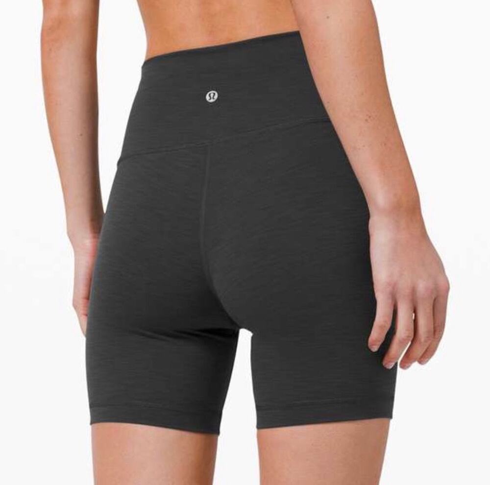 Lululemon Wunder Train High-Rise Short 6" Heathered Graphite Grey Sz 4